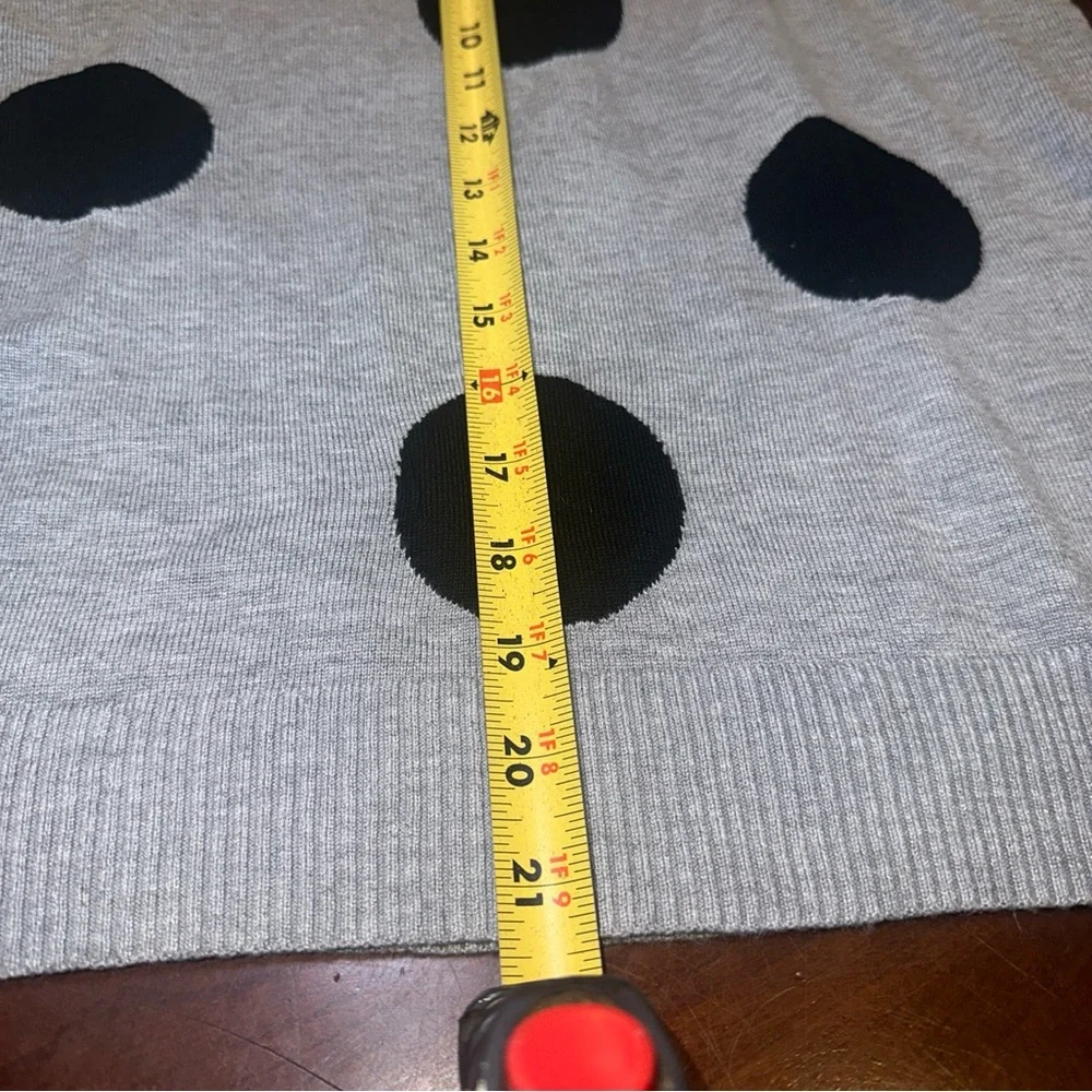 philosophy Women’s Grey With Black Polk Dots Sweater Size Small Rayon‎ And Nylon